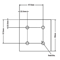 32-9090WS-1SS MODULAR SOLUTIONS MOUNTING PLATE 90 X 90 NO CENTER HOLE